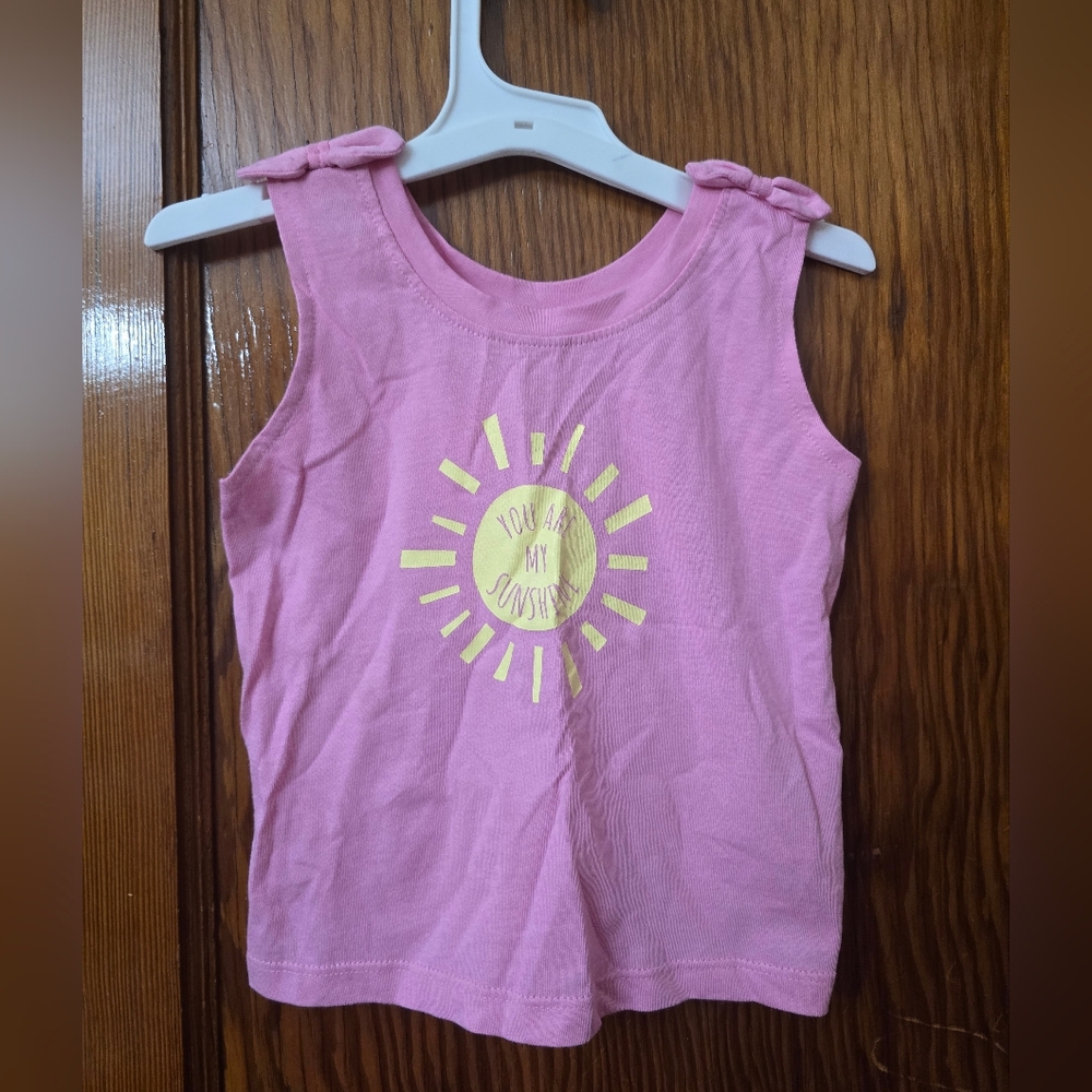 Primark Girls Pink Tank Top "You Are My Sunshine" Sun Graphic Size 3-4 Years